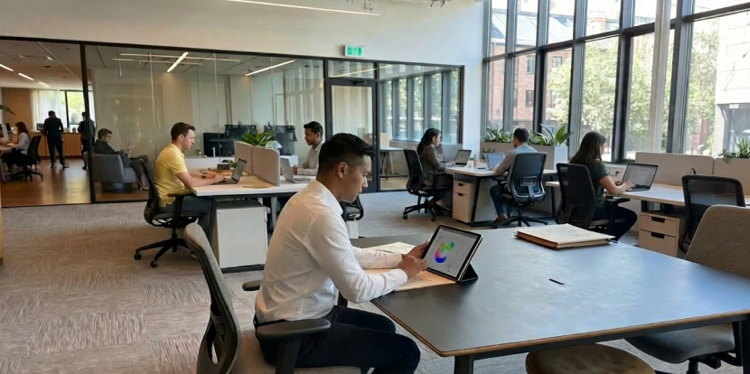 Integrated Workplace Management System optimizing coworking space usage